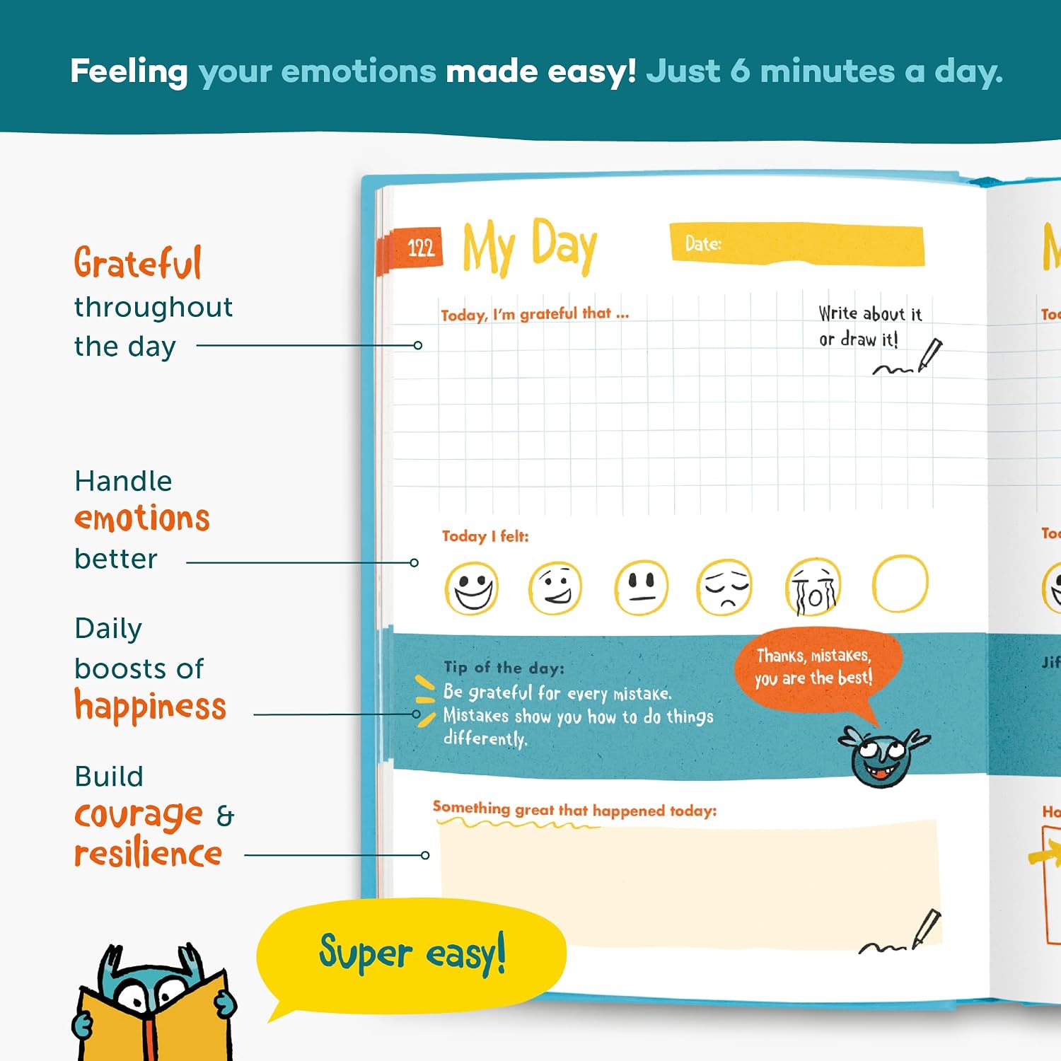 Detalle de 6-Minute Kids Diary 6–12 gratitude journal 📔