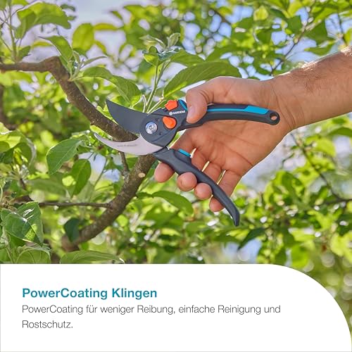 Detalle de Gardena PremiumCut Pro Flex Gartenschere: Bypass-Schnitt, 24 mm, ergonomische Griffe, PowerCoating