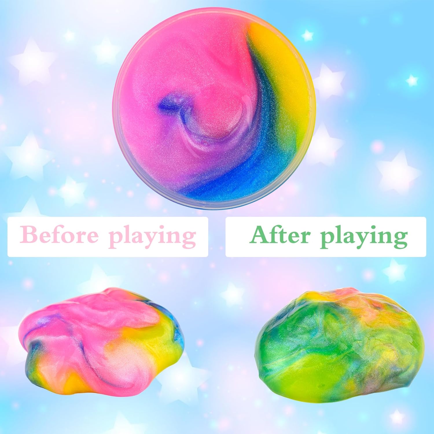 Thumbnail 1 de 102 Pack Bulk Galaxy Slime Kit for Kids – Non-Sticky, Reusable Galaxy Slime