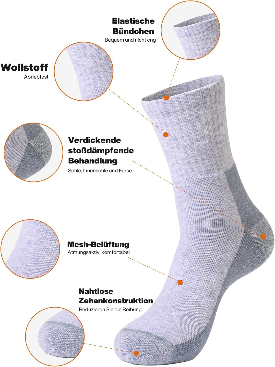 Thumbnail 4 de Atforna Merino Wandersocken Herren 3 Paar