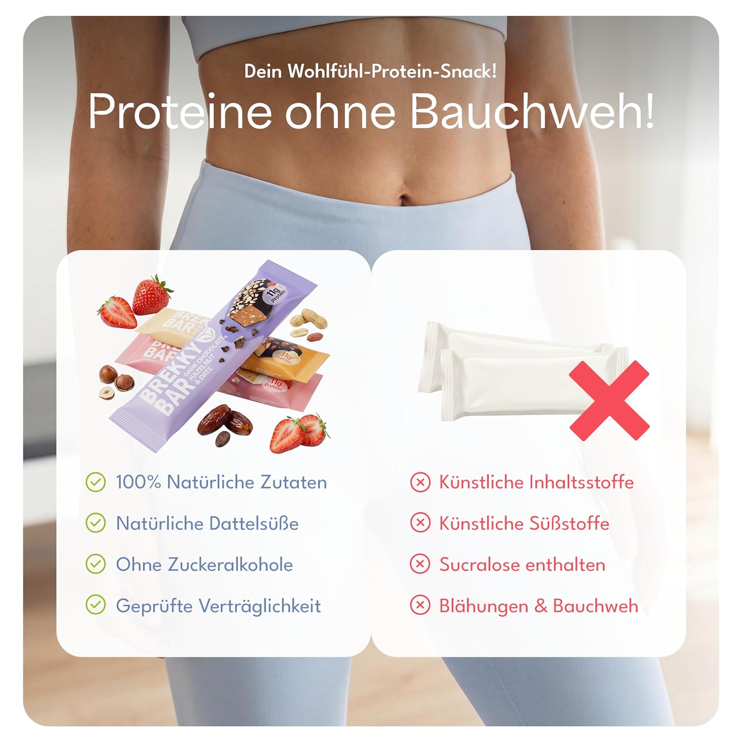 Detalle 2 de Brekky Bar Erdbeer Proteinriegel, 11g