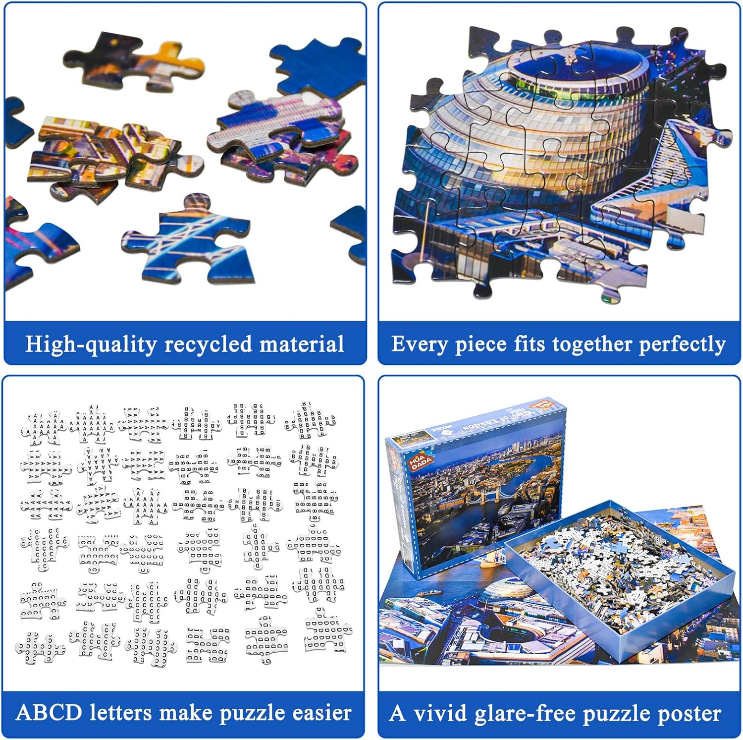 Thumbnail 1 de London Tower Bridge Jigsaw Puzzle for Adults, 1000 Pieces – City of London Aerial View