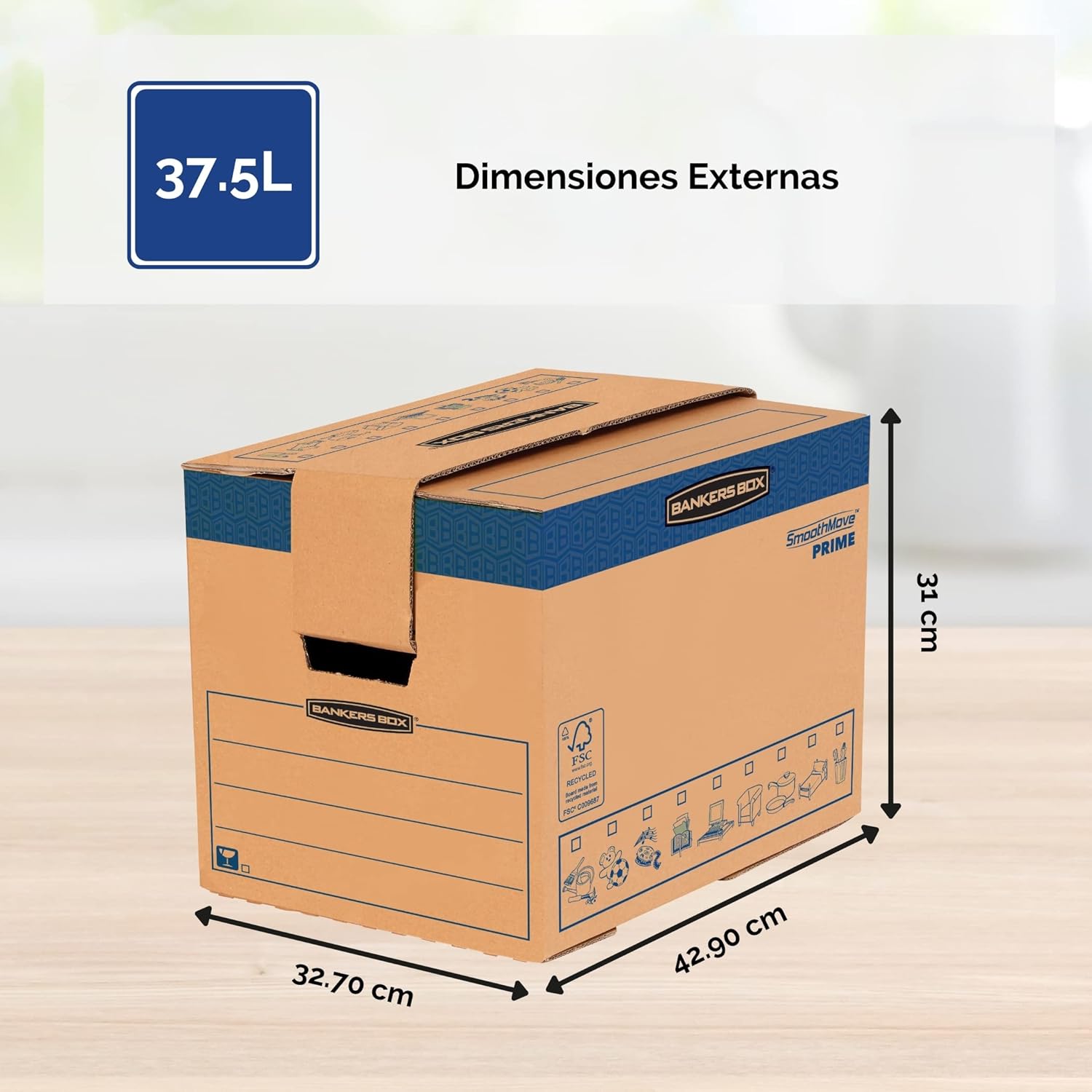 Thumbnail 1 de Bankers Box 6205201 Scatola traslochi piccola SmoothMove FSC, confezione da 5 pezzi