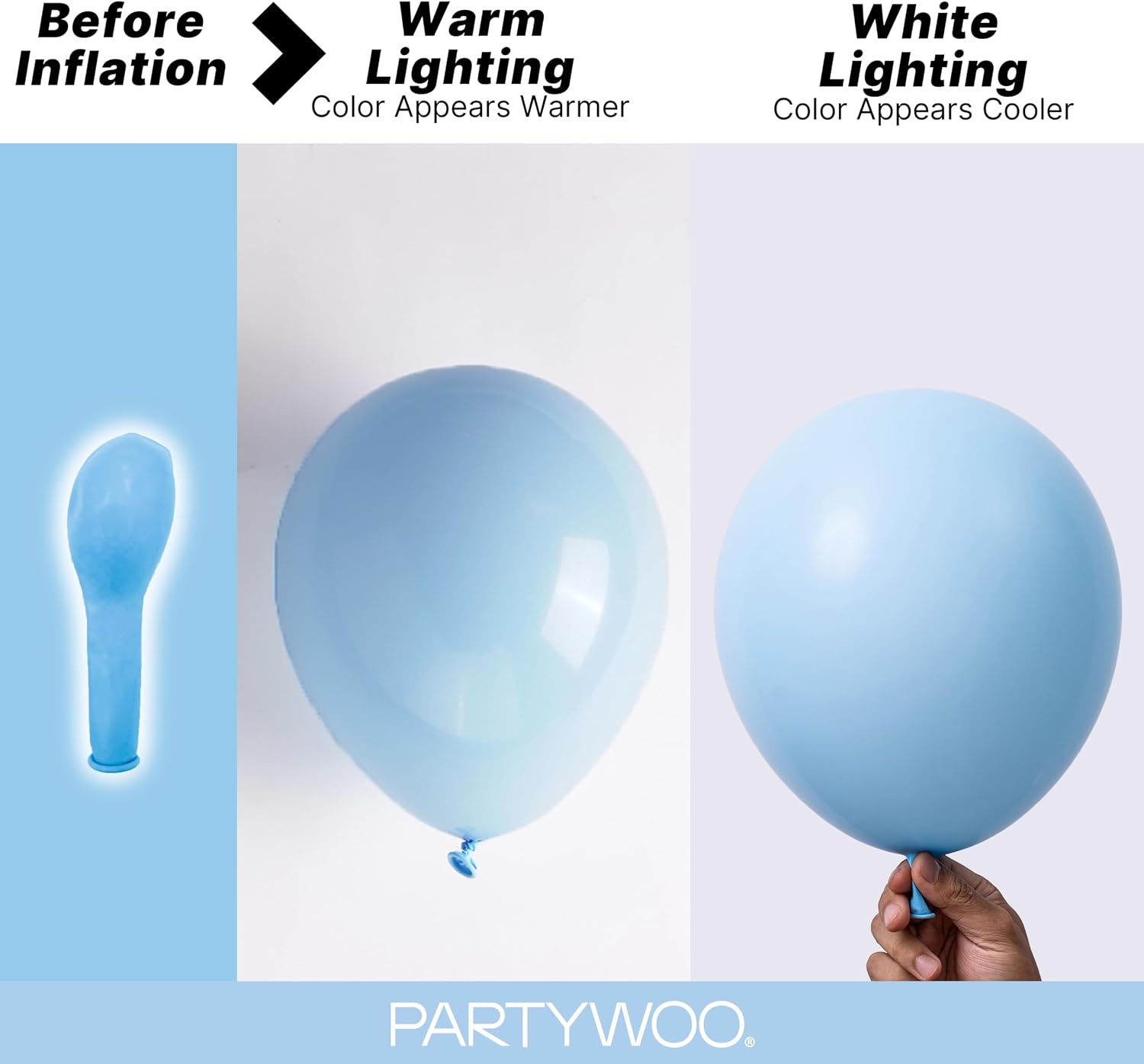 Detalle de PartyWoo Light Blue Latex Balloons 18-Inch