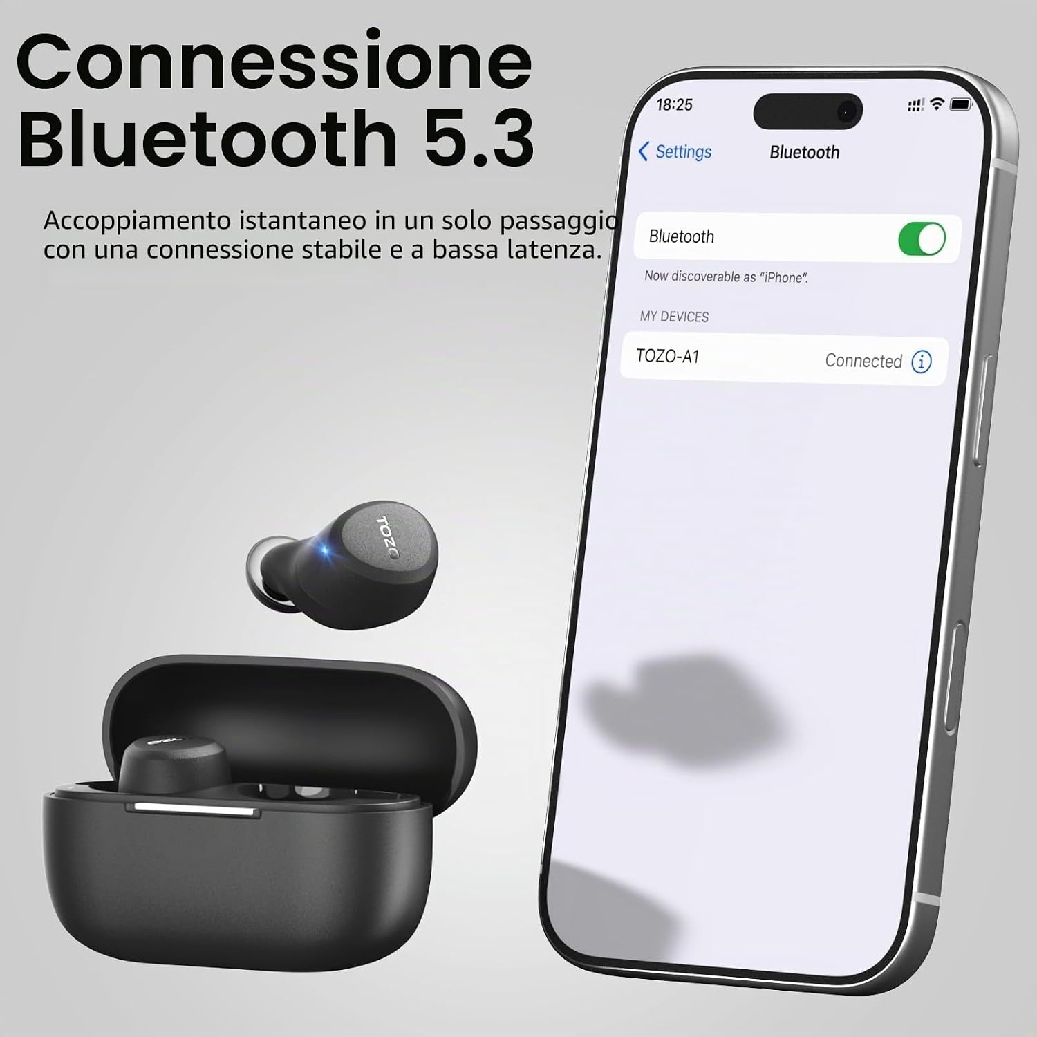 Thumbnail 6 de TOZO A1: Cuffie Bluetooth 5.3 con Origo Acustico OrigX, leggerezza e suono dinamico
