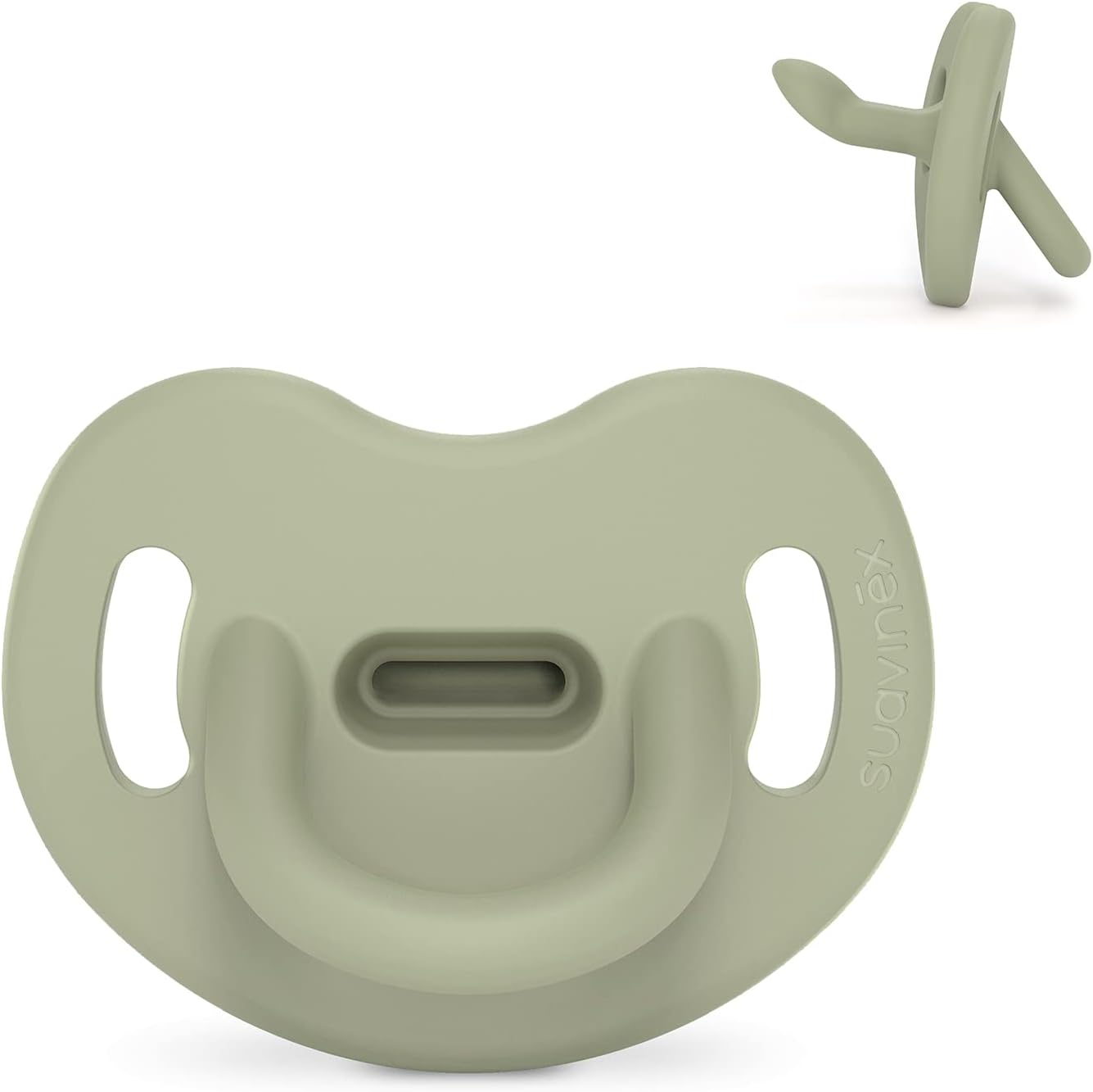 Detalle de Suavinex Ciuccio tutto silicone 0–6 mesi SX Pro, tettarella anatomica per sonno sereno – Colour Essence Verde