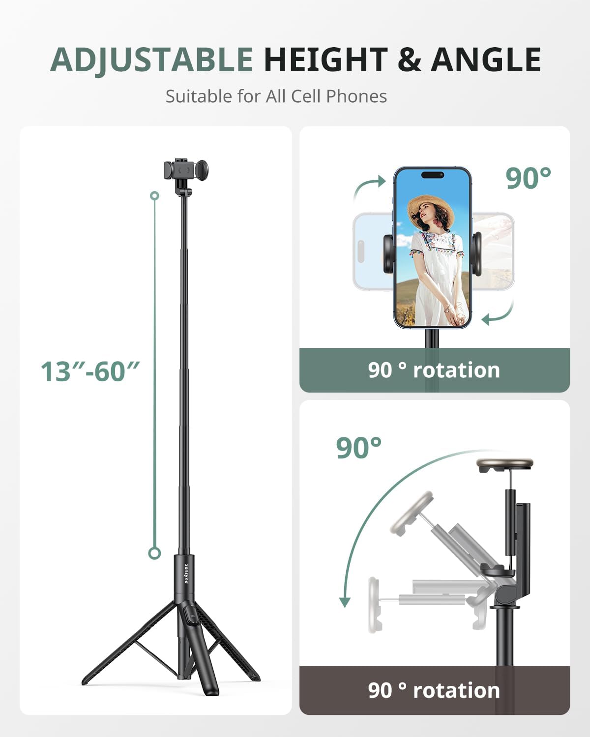 Thumbnail 4 de Sensyne 60" Phone Tripod with Wireless Remote