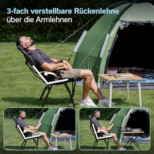 Detalle 2 de Skandika Campingstuhl mit 3-fach verstellbarer Rückenlehne