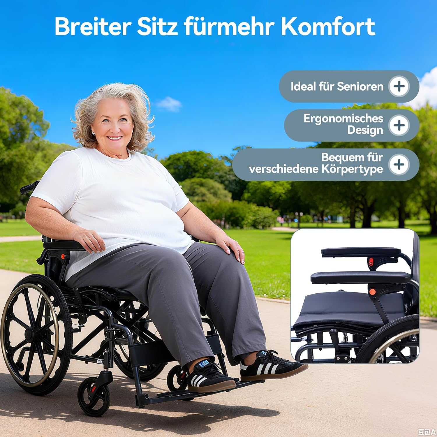 Detalle de ByteTecpeak M4 Rollstuhl faltbar 13 kg ♿