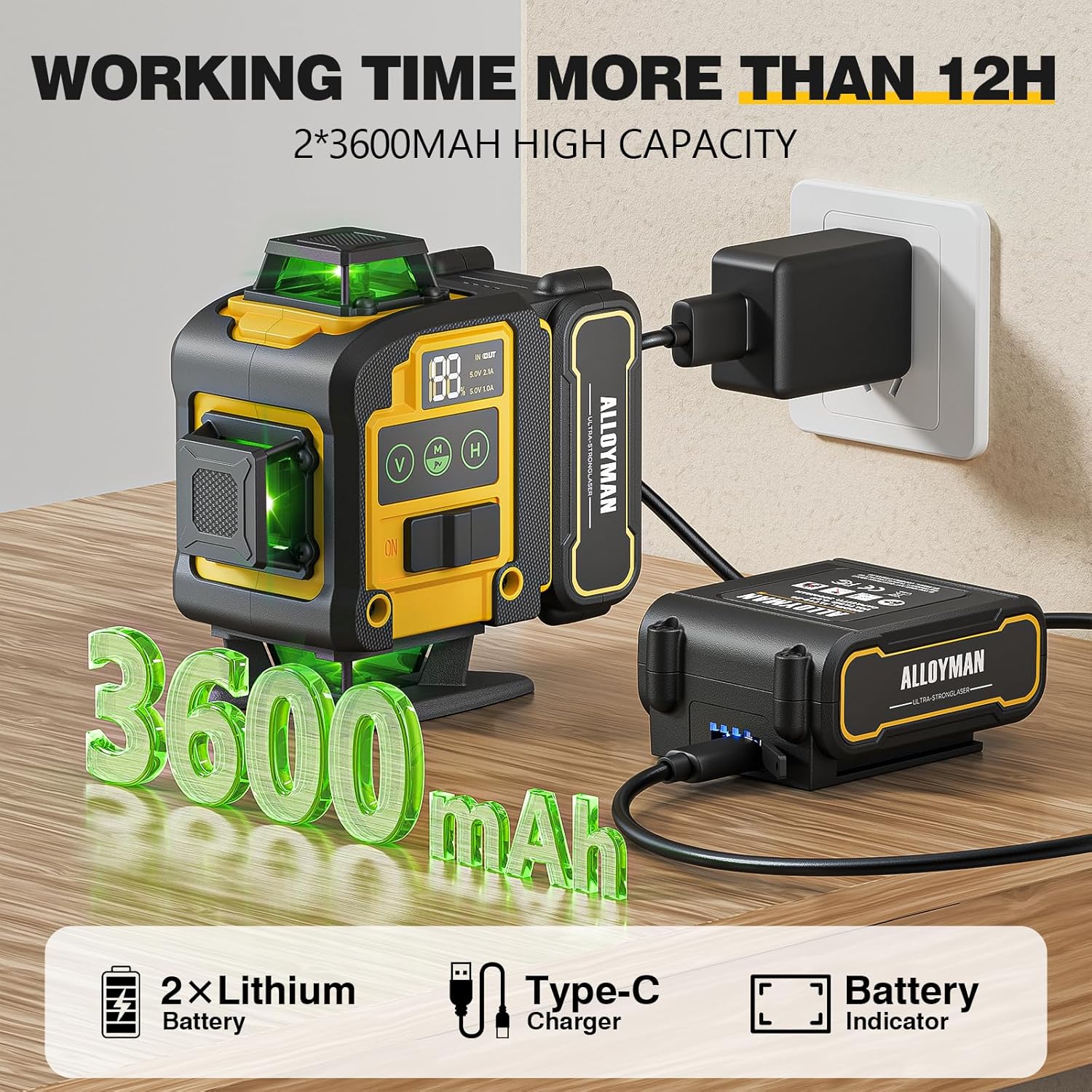 Thumbnail 6 de Alloyman Laser Level with Tripod 4D Self Leveling 🔆📌⟨WAIT⟩