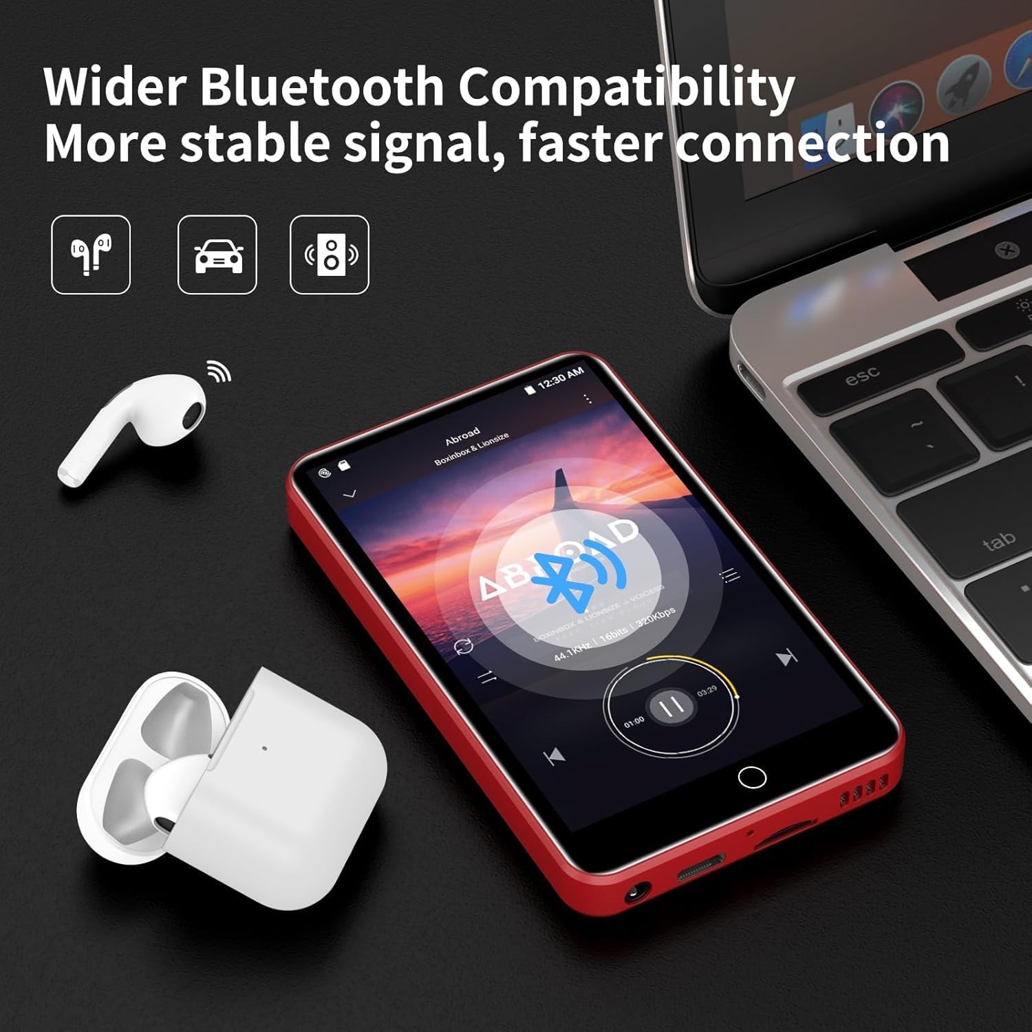Detalle de ZAQE M505 Pro 16GB Android MP3 Player with 4-Inch Touchscreen and Wi-Fi