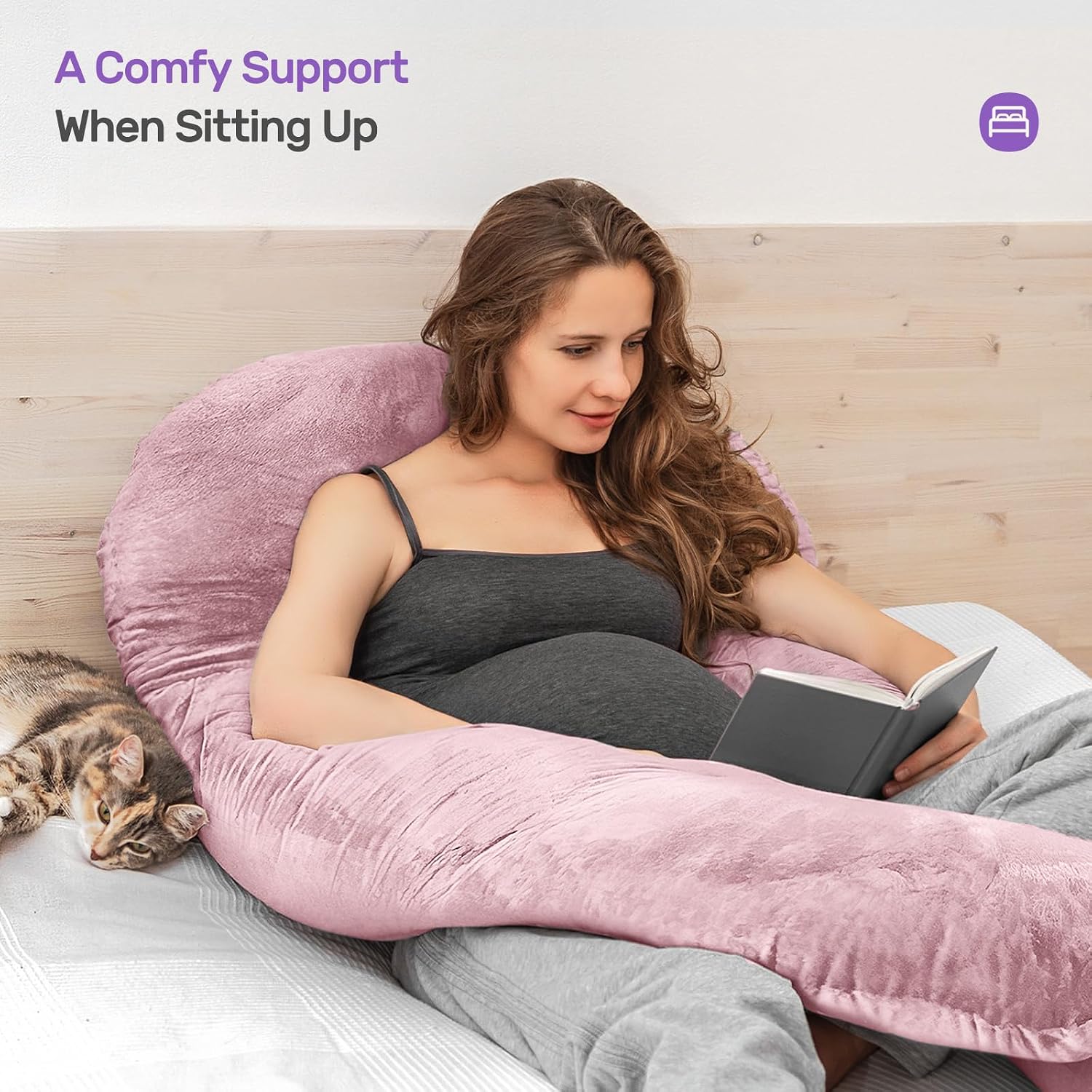Thumbnail 2 de Nuliie NEMM002AA U-Shaped Pregnancy Pillow with Washable Velvet Cover