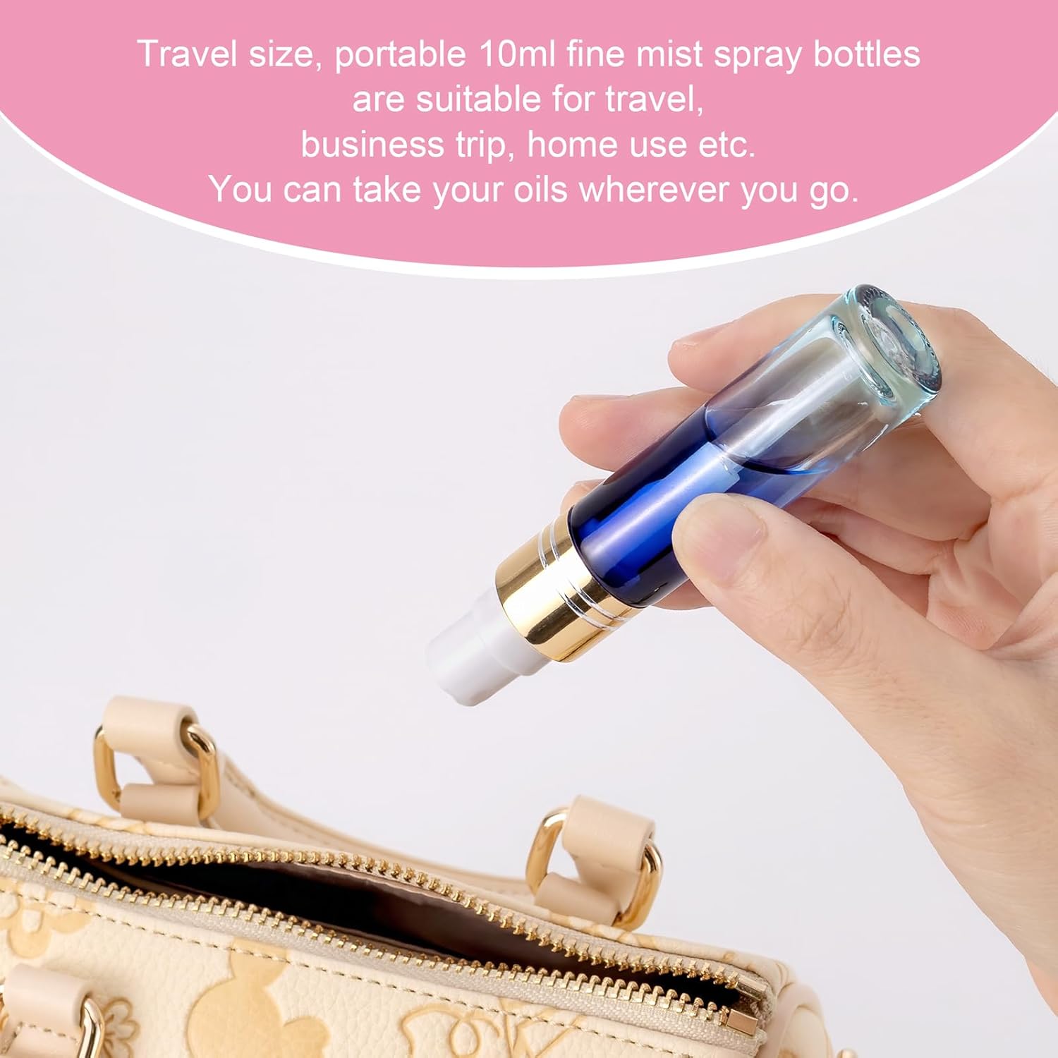 Thumbnail 4 de Unxuey 8 Pack 10ml Mini Travel Spray Bottles (Glass, Leak-Proof, Fine Mist)