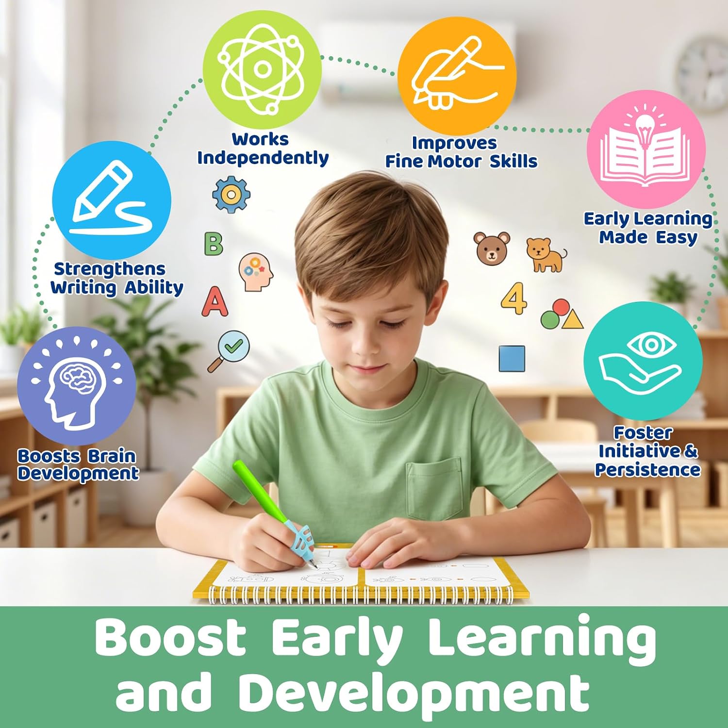 Thumbnail 6 de Grooved Writing Practice Book for Kids Ages 3-8