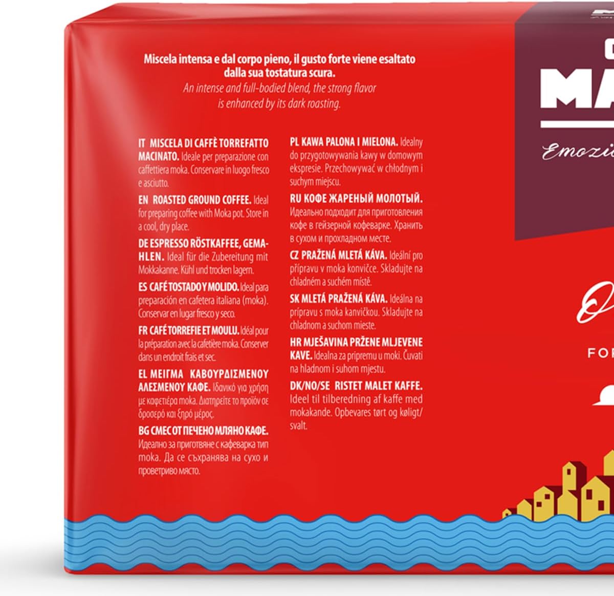 Detalle de Caffè Mauro Torrefazione Mélange Original – Café moulu pour cafetières à filtre, intensité 10/10, 1 kg (4 x 250 g)
