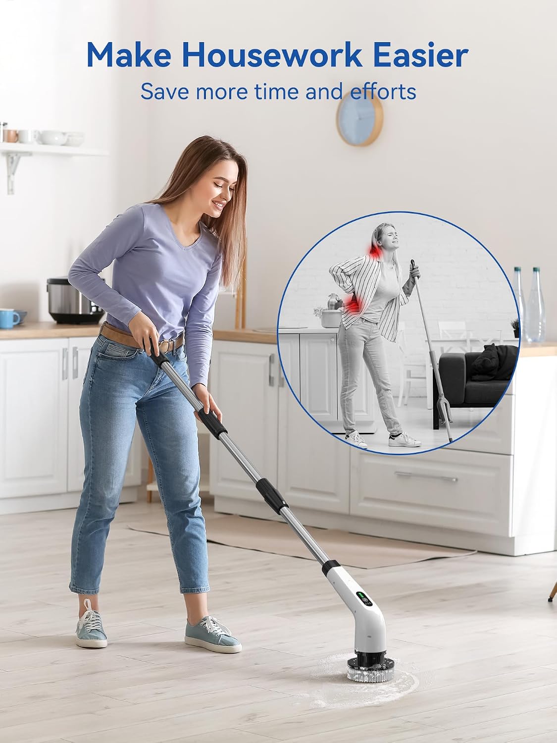 Detalle 2 de Mesqool electric spin scrubber, 3000mAh battery