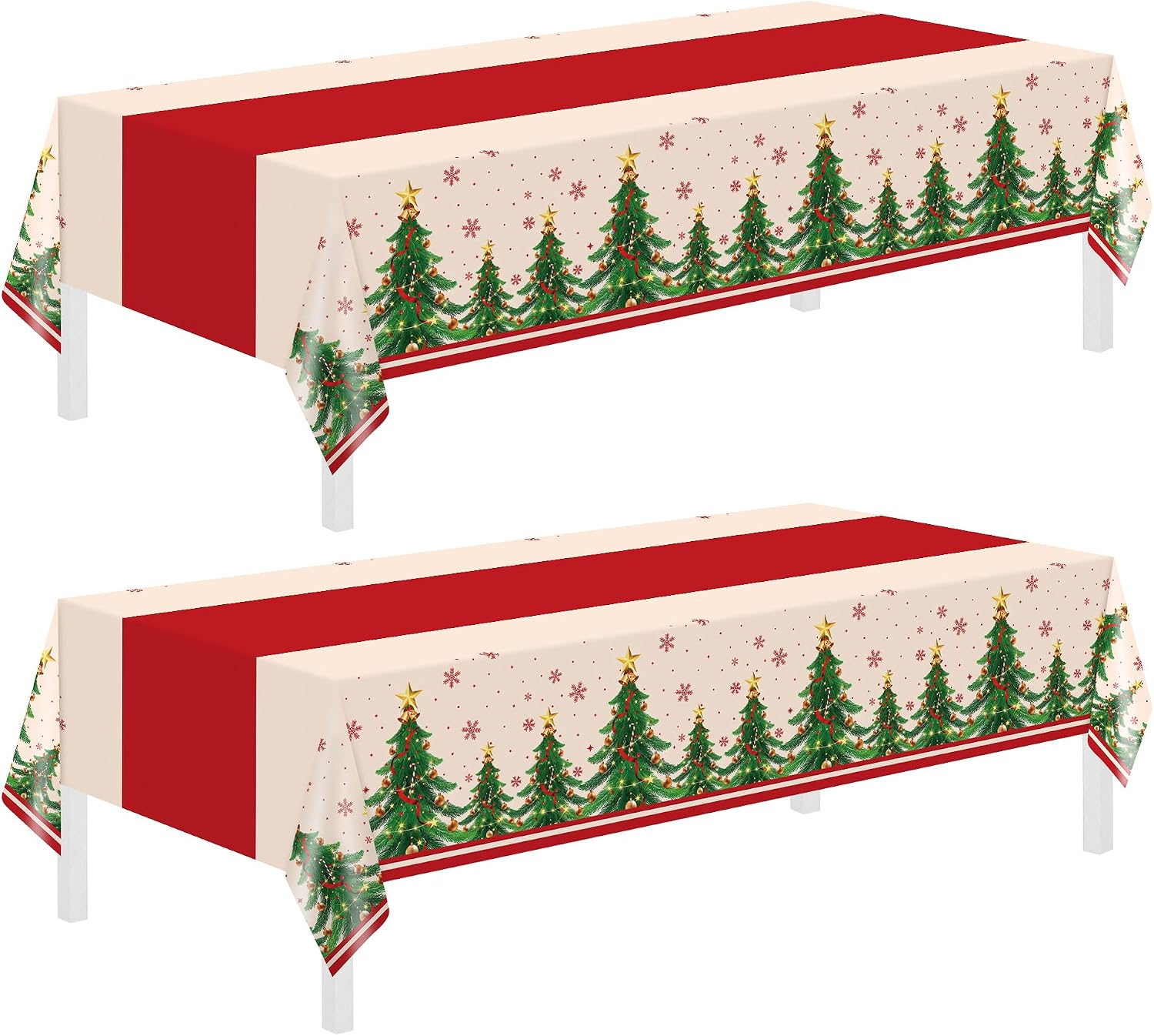 Detalle de Childom disposable Christmas tablecloths, 54 x 108 inches