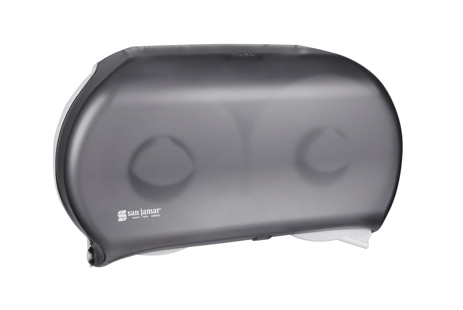 Thumbnail 2 de San Jamar SJMR4000TBK Classic Twin Jumbo Bath Tissue Dispenser, Pearl Black