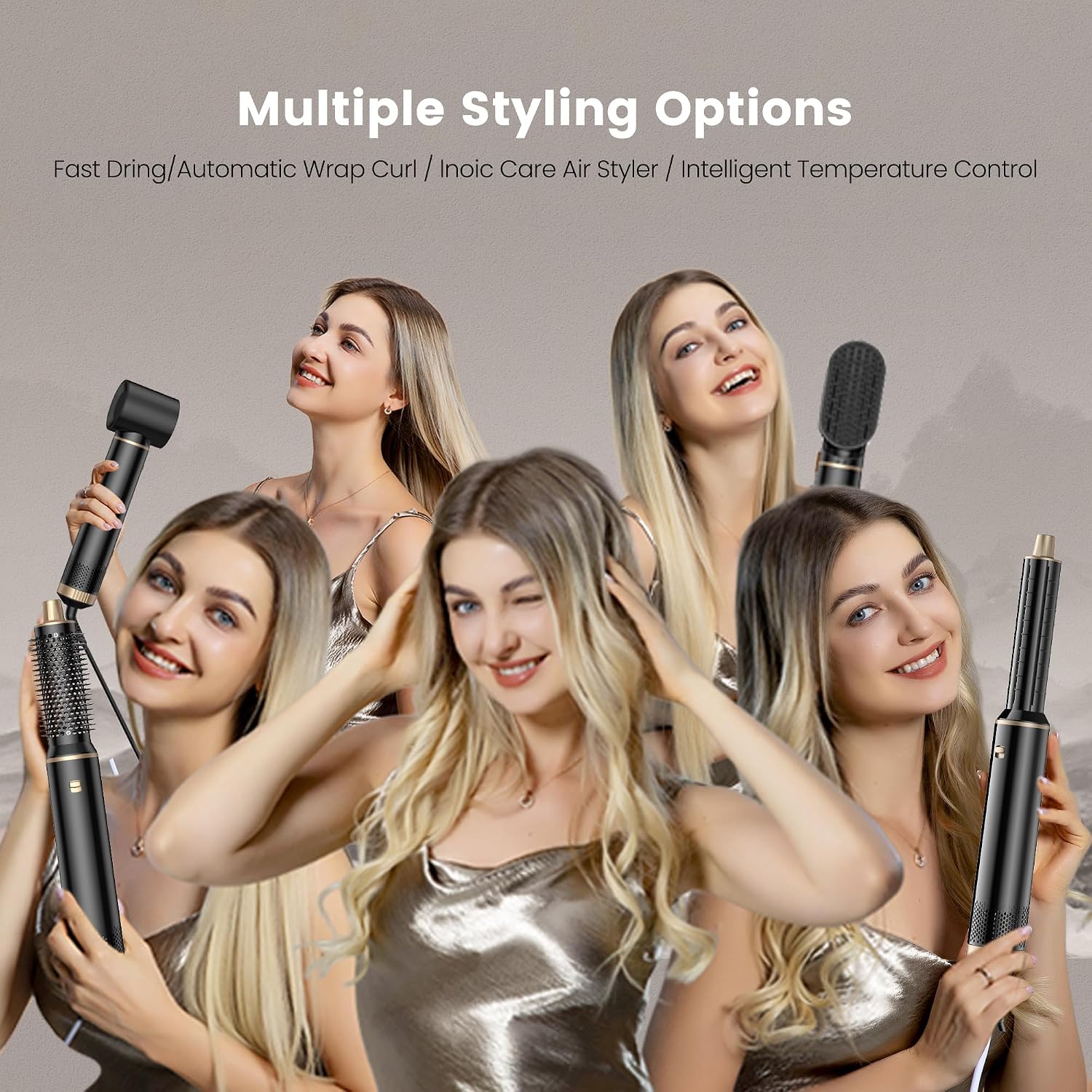 Detalle 2 de Asciugacapelli 5 in 1 Hair Styler Air Styler Phone: volume, lisci e ricci con tecnologia agli ioni