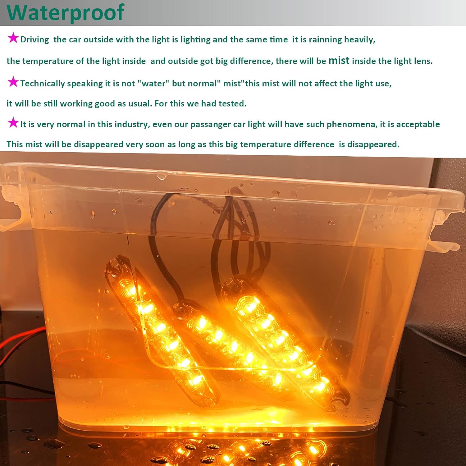 Detalle de AGRISHOP LED Emergency Strobe Lights 12v/24v 20W – Ultra Slim Amber Hazard Bar for Vehicles