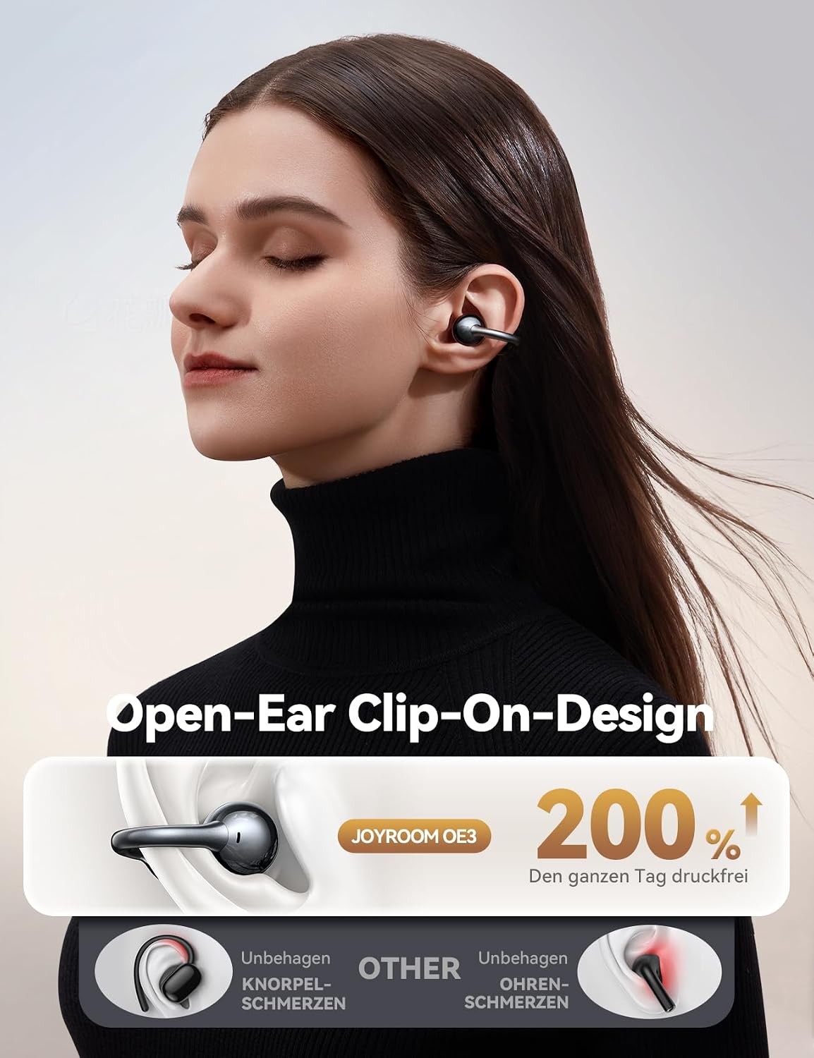 Detalle 2 de JOYROOM OE3 Open-Ear Kopfhörer Bluetooth 5.4, 30 h Spielzeit