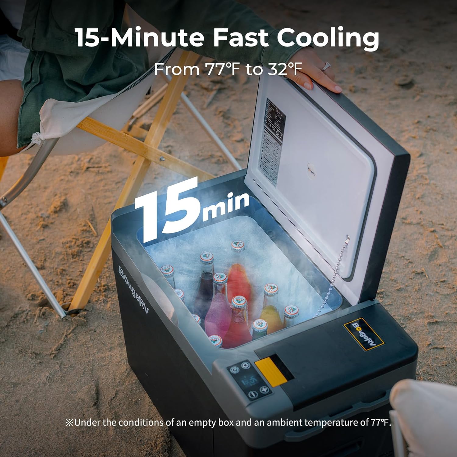 Detalle 2 de BougeRV CRPRO Frigo Portatile da 20 L: raffreddamento fino a -20 °C, ideale per auto e camper