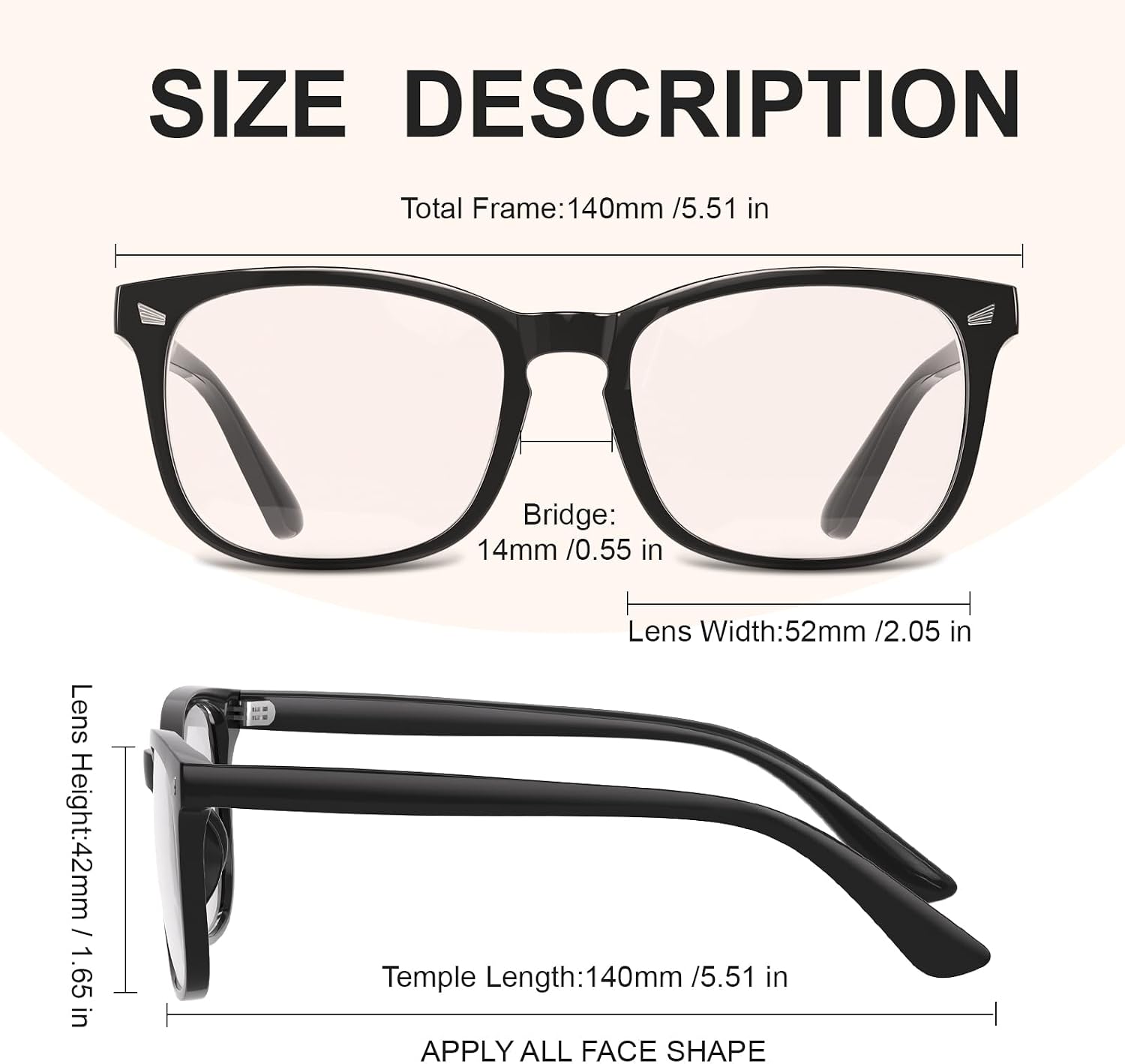 Thumbnail 4 de hunsquer Blue Light Glasses for Women and Men – Computer Blue Light Blocking Glasses
