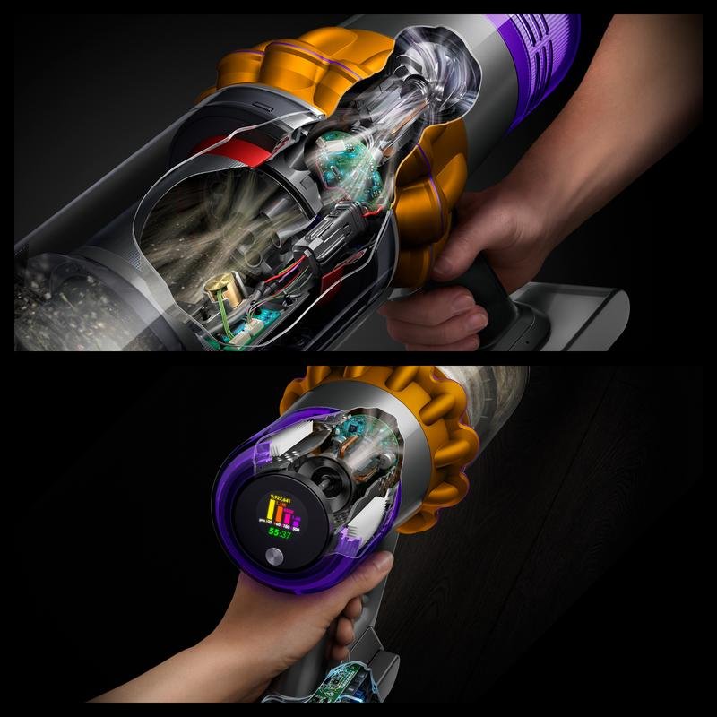 Detalle de Dyson V15 Detect Absolute sin cable 240 W: autonomía, filtro HEPA y cepillos anti-enredos