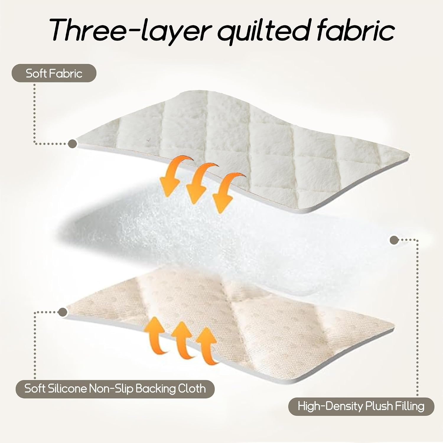 Detalle de beeweed Sofa Cushion Covers Sofa Cover, Beige Faux Mink Velvet, Washable