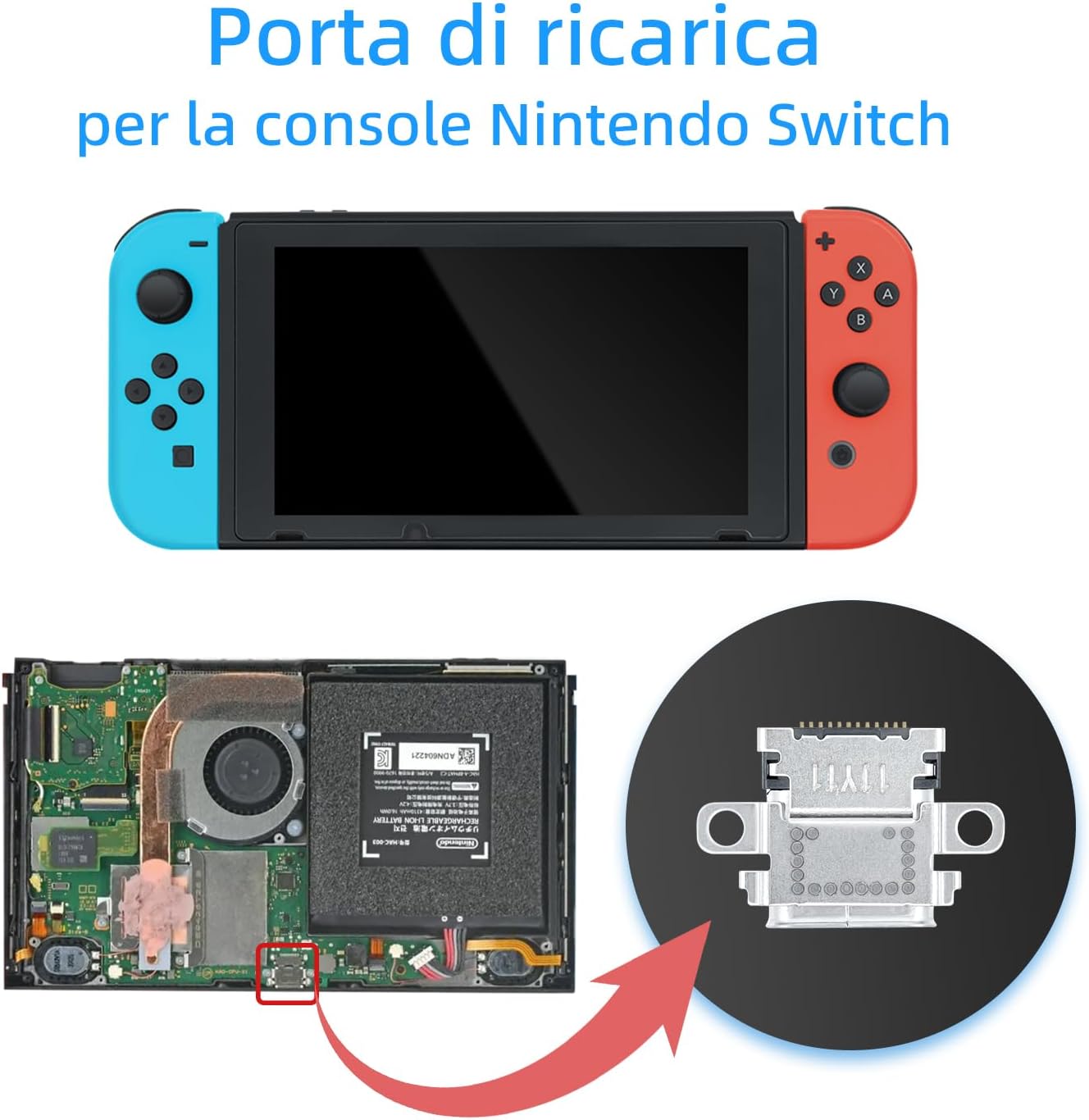 Detalle 2 de Mcbazel Connettore ricarica Type-C per Switch