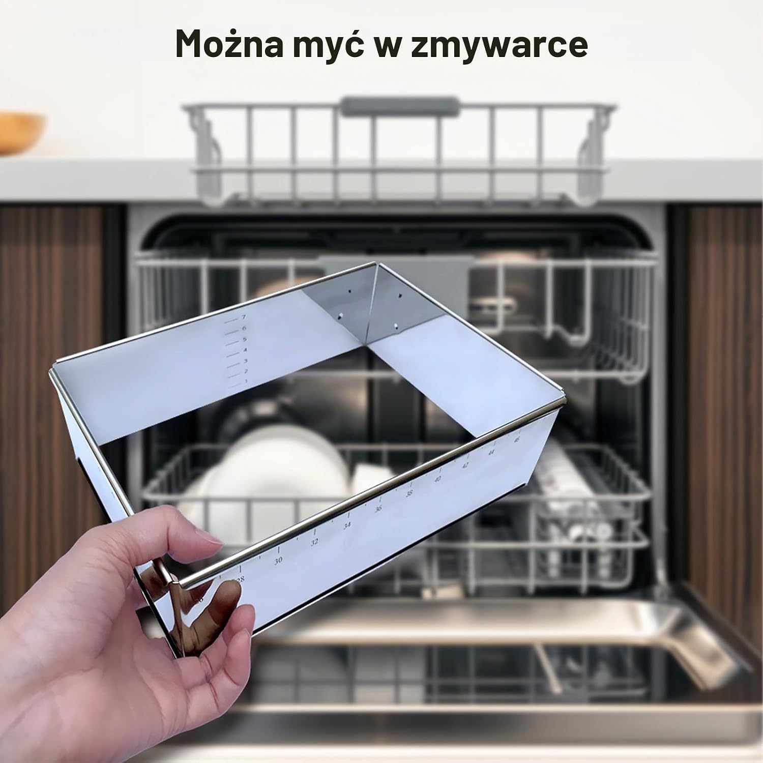 Detalle 1 de WANGDEFU – zestaw 2 regulowanych obręczy cukierniczych ze stali nierdzewnej ze skalą