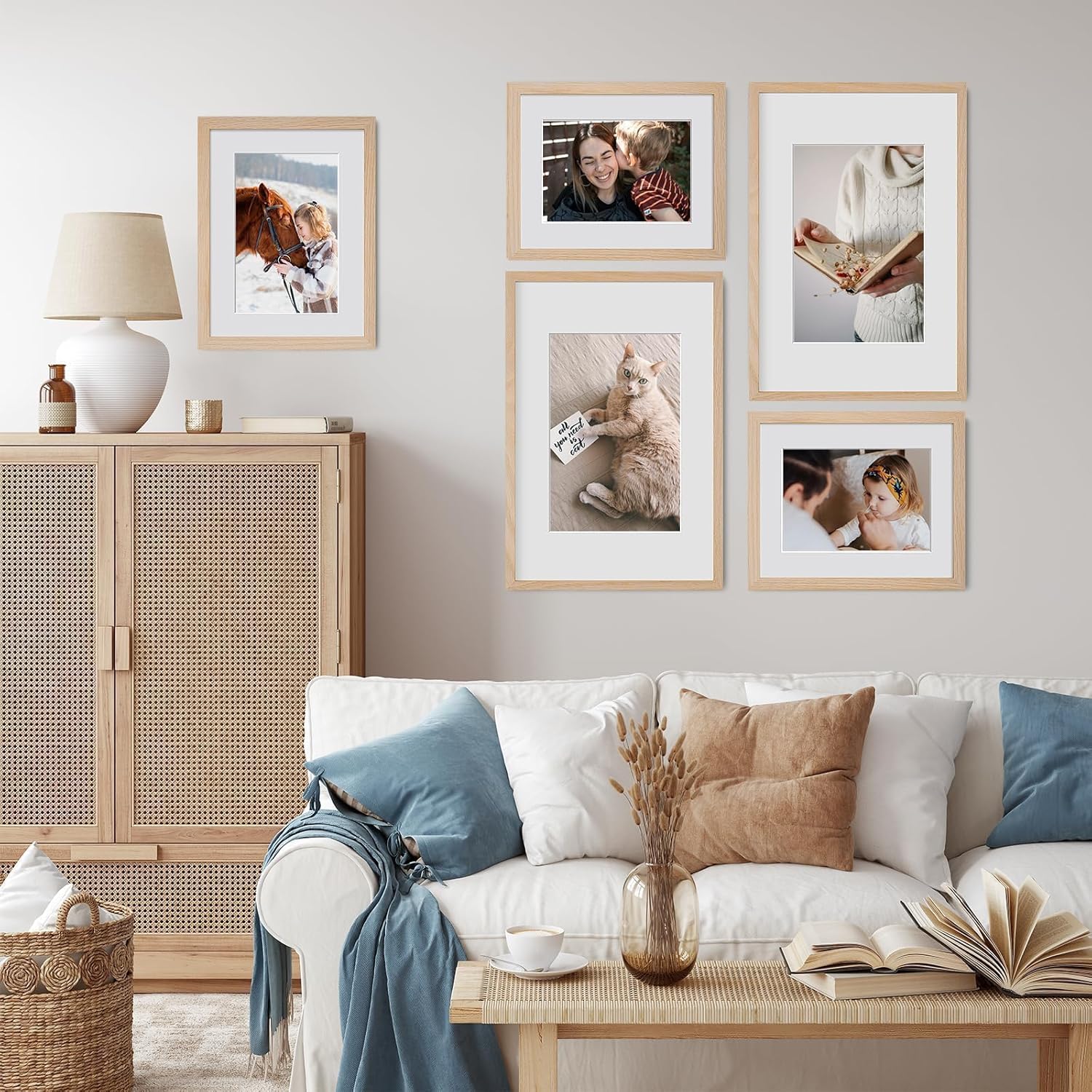 Thumbnail 6 de puthiac 12x18 Solid Oak Wood Picture Frame (8x12 with Mat / 12x18 without Mat) – Wall Display