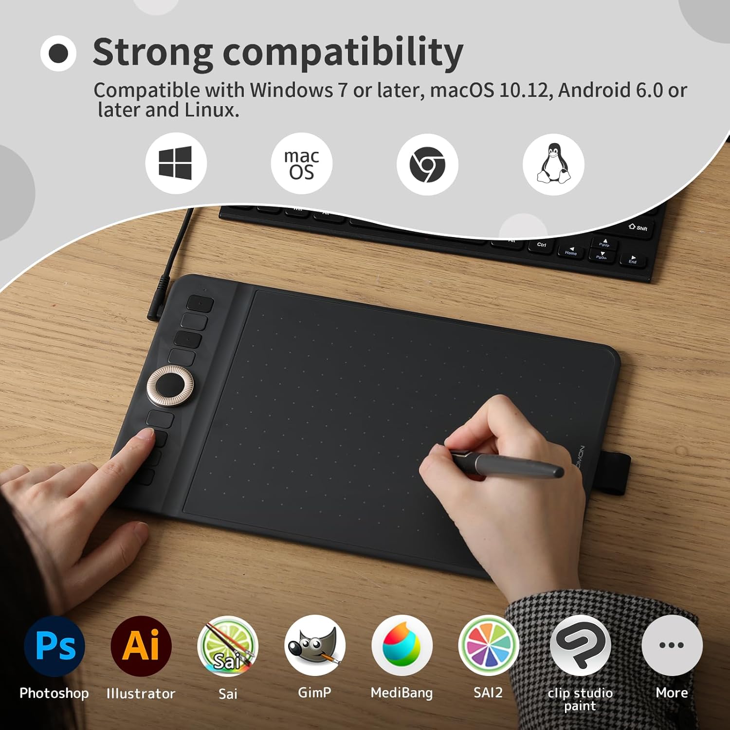 Thumbnail 5 de GAOMON WH851 Bluetooth Drawing Tablet (8 x 5 inches) – Wireless Graphic Tablet for Windows, Mac and Android