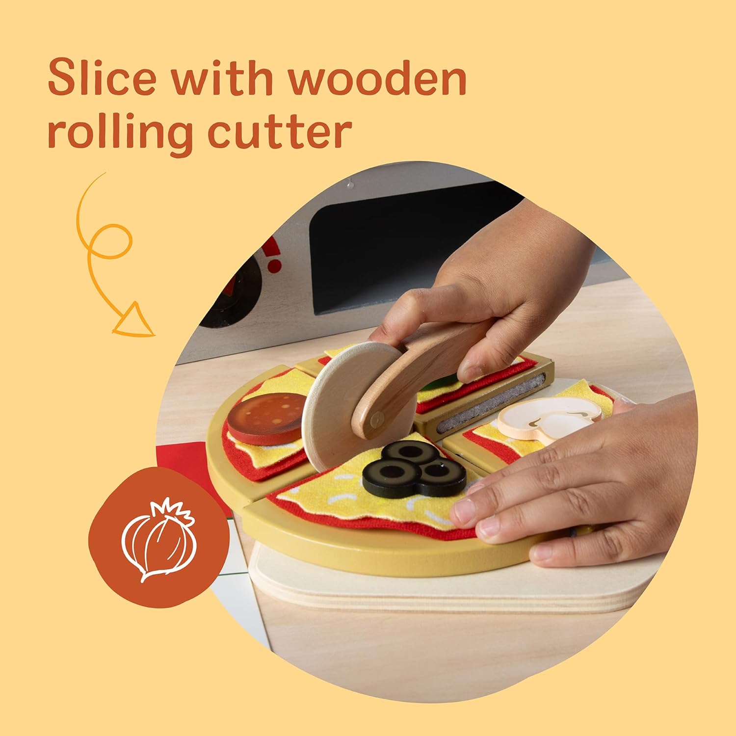Thumbnail 3 de Melissa & Doug Holz-Pizzeria (41-teilig) – Pizza-Set für Rollenspiel ab 3 Jahren