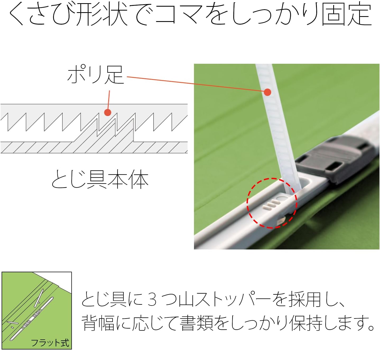 Detalle 1 de プラス No.121P PPフラットファイル A4縦 リーフグリーン 10冊・180枚収容