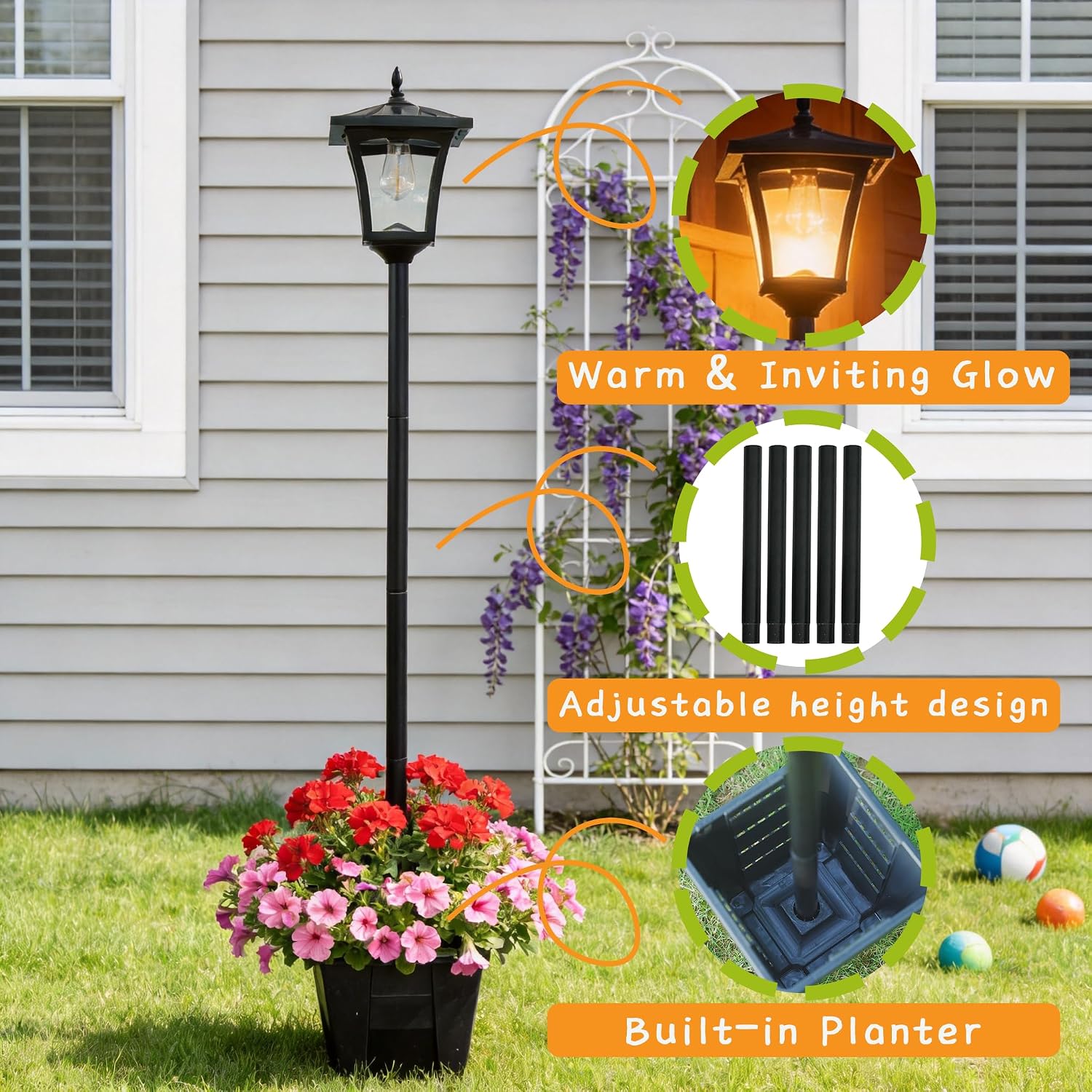 Thumbnail 3 de Solar Lamp Post with Planter 1.5M (5ft): 2-in-1 Outdoor Light and Florist-Style Accent