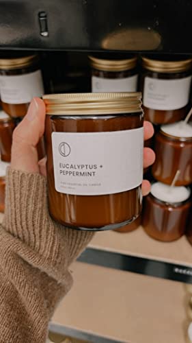 Detalle de Octō Eukalyptus + Pfefferminze Duftkerze – Natürliche Sojawachs-Kerze, 250 ml