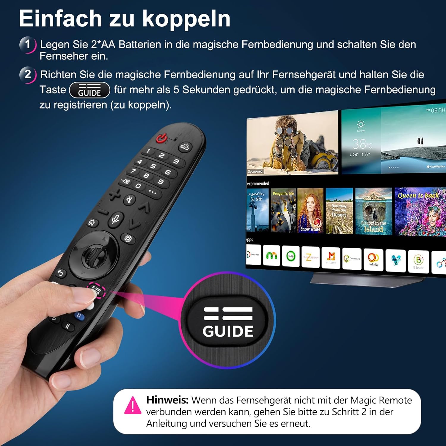Thumbnail 5 de Voice Magic Fernbedienung für LG TV Ersatz AKB75855501