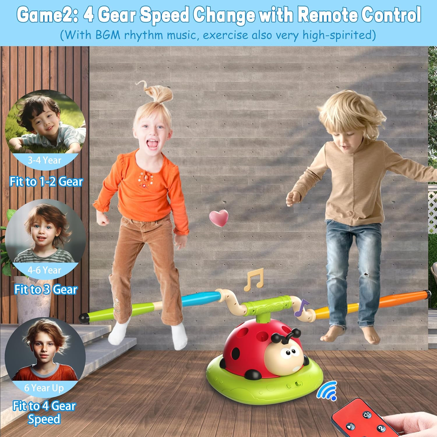 Thumbnail 3 de Engfa 3-in-1 Musical Jump, Toss Ring Game, and Stomping Rocket Launcher: A 3-Toys-in-One Outdoor/Indoor Favorite