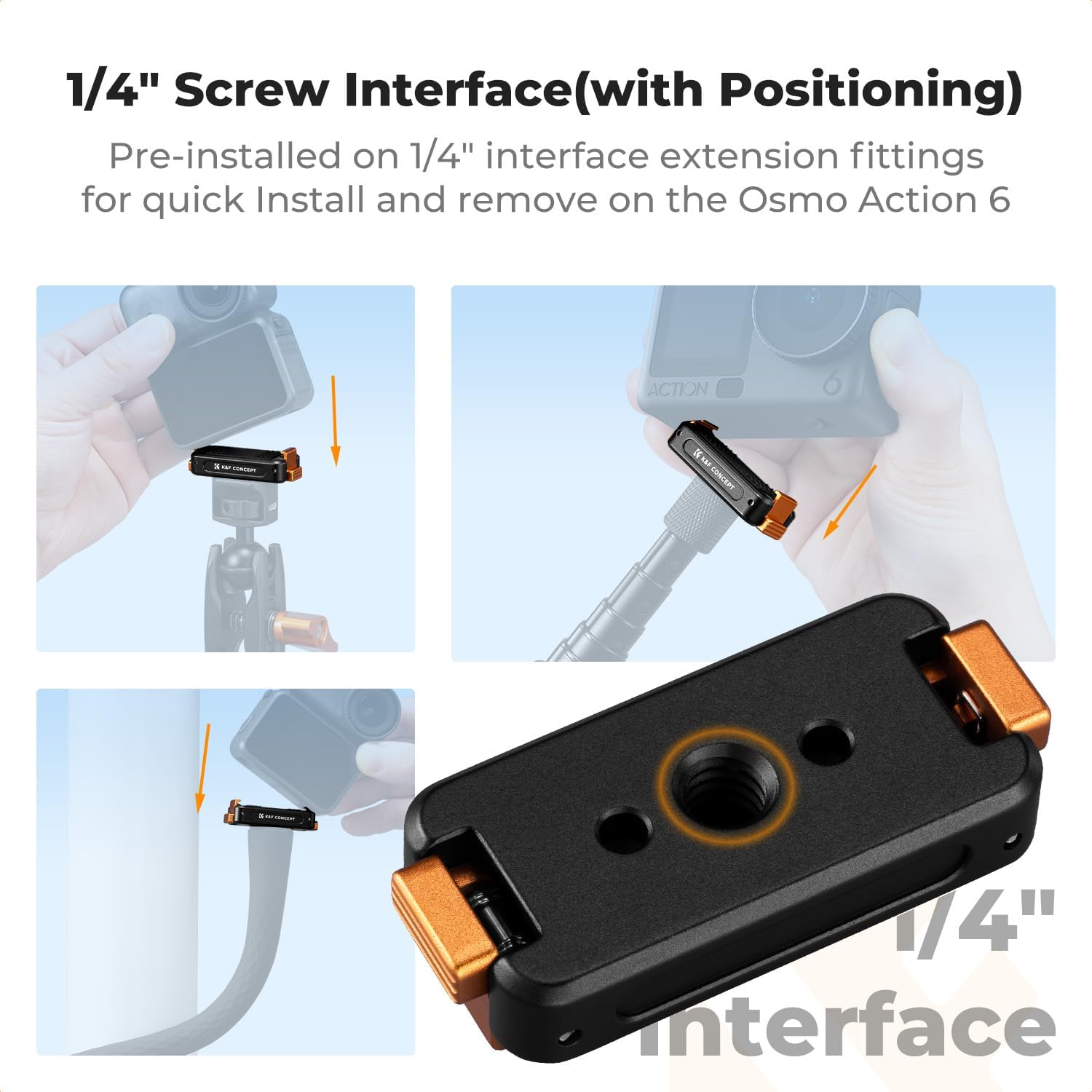 Detalle de K&F CONCEPT Magnetische Schnellwechselhalterung für Osmo Action 6