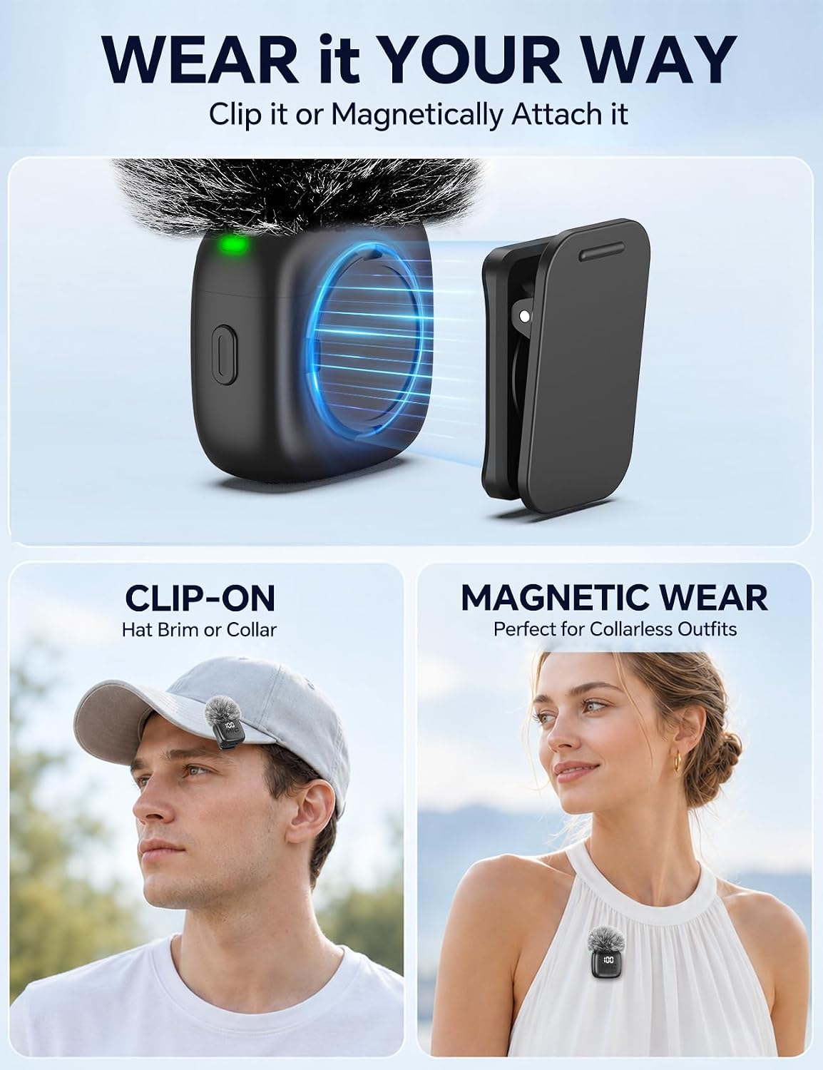 Detalle de Wireless Lavalier Microphone with Magnetic Clip