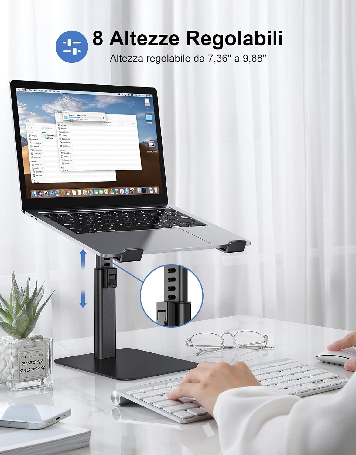 Thumbnail 1 de Babacom Supporto PC Portatile: Supporto Ergonomico in Alluminio per Notebook da 10"–16