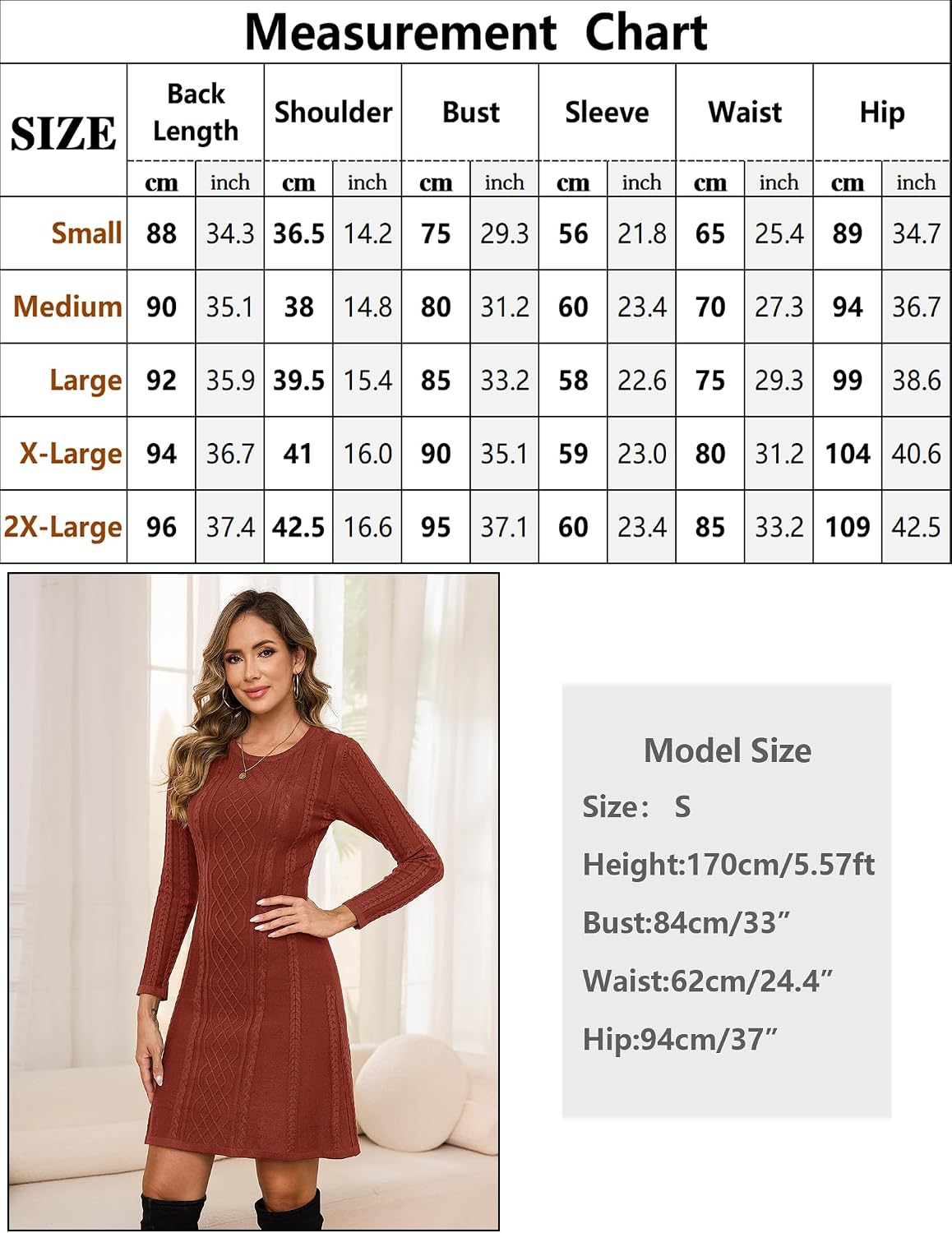 Detalle de Robe pull femme Aottori: robe pull hiver en tricot à coupe A, chic et confortable