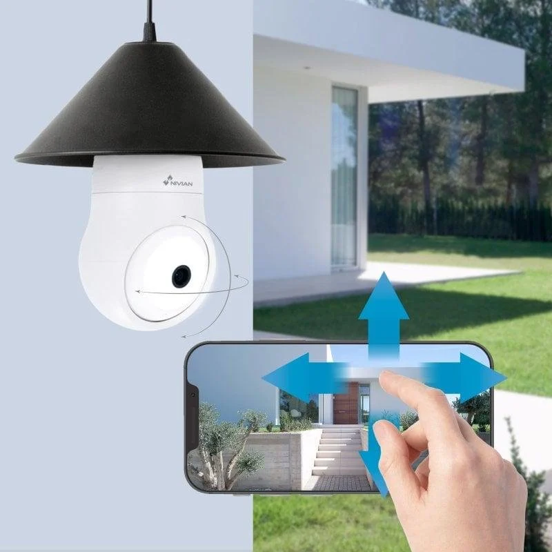Detalle de Nivian Cámara de Bombilla Vigilancia WiFi Exterior 2K NVS-IPC-BULB1 (casquillo E27)