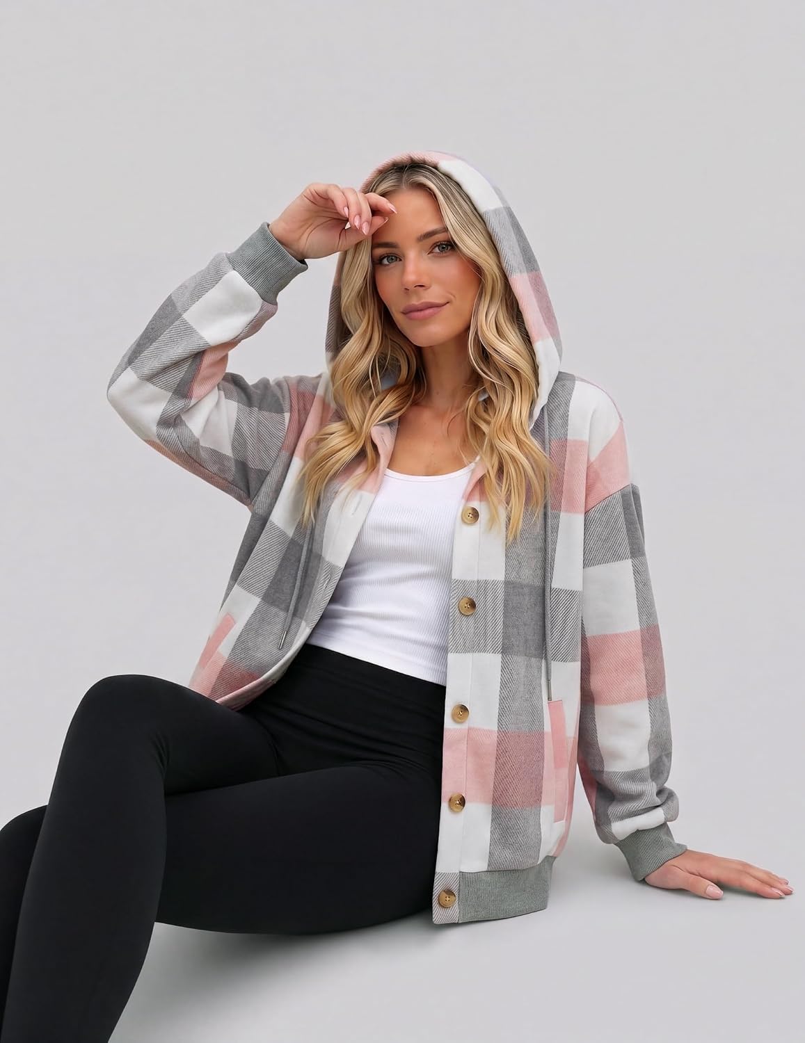 Thumbnail 3 de Zeagoo Women's Hoodie: Button-Front Hooded Sweatshirt with Pockets (S-3XL)