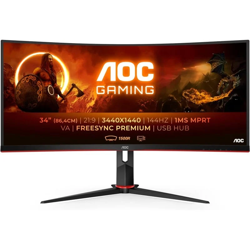 Imagen de AOC CU34G2X/BK 34" LED Curvo 34" WQHD 144 Hz con FreeSync en OfertitasTOP