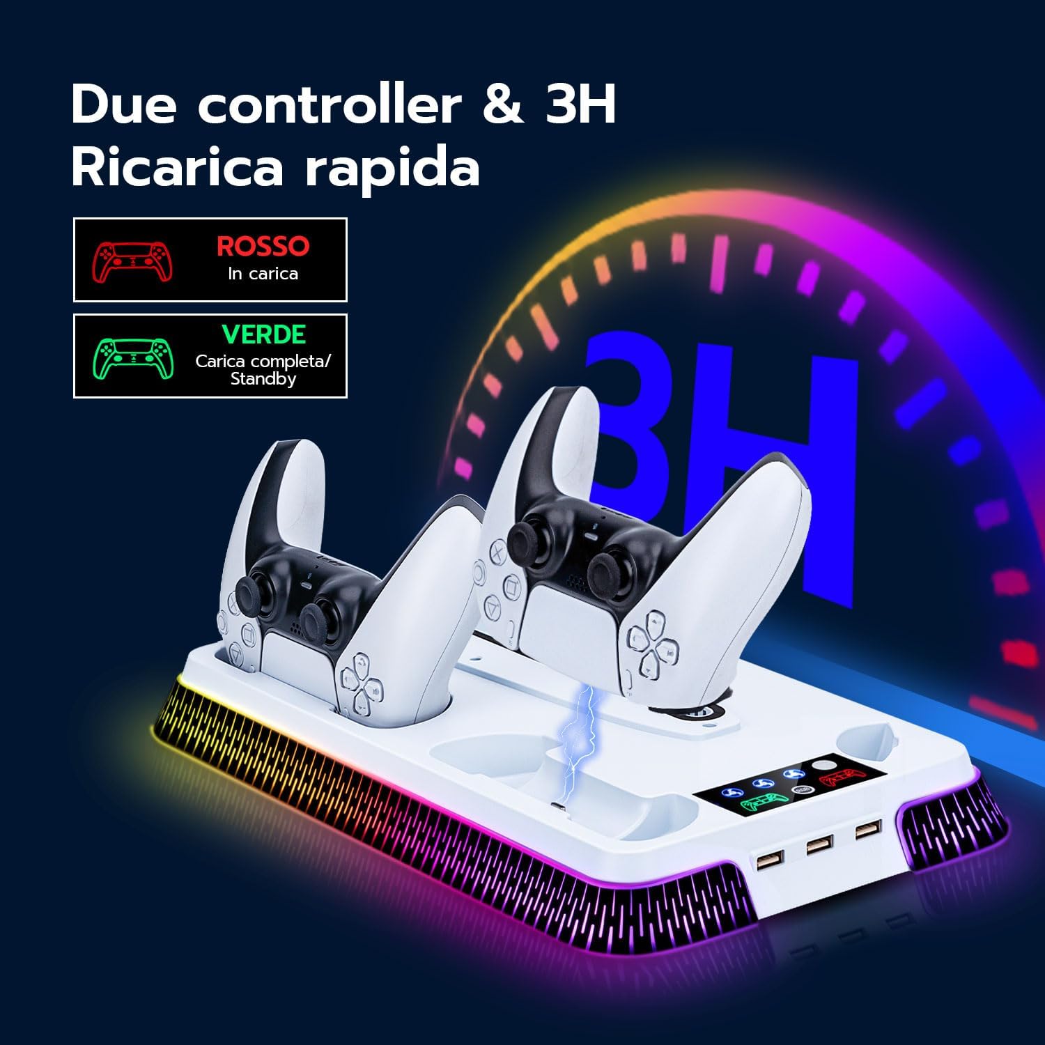 Thumbnail 4 de Wigearss Supporto Verticale PS5 con RGB e Ventola