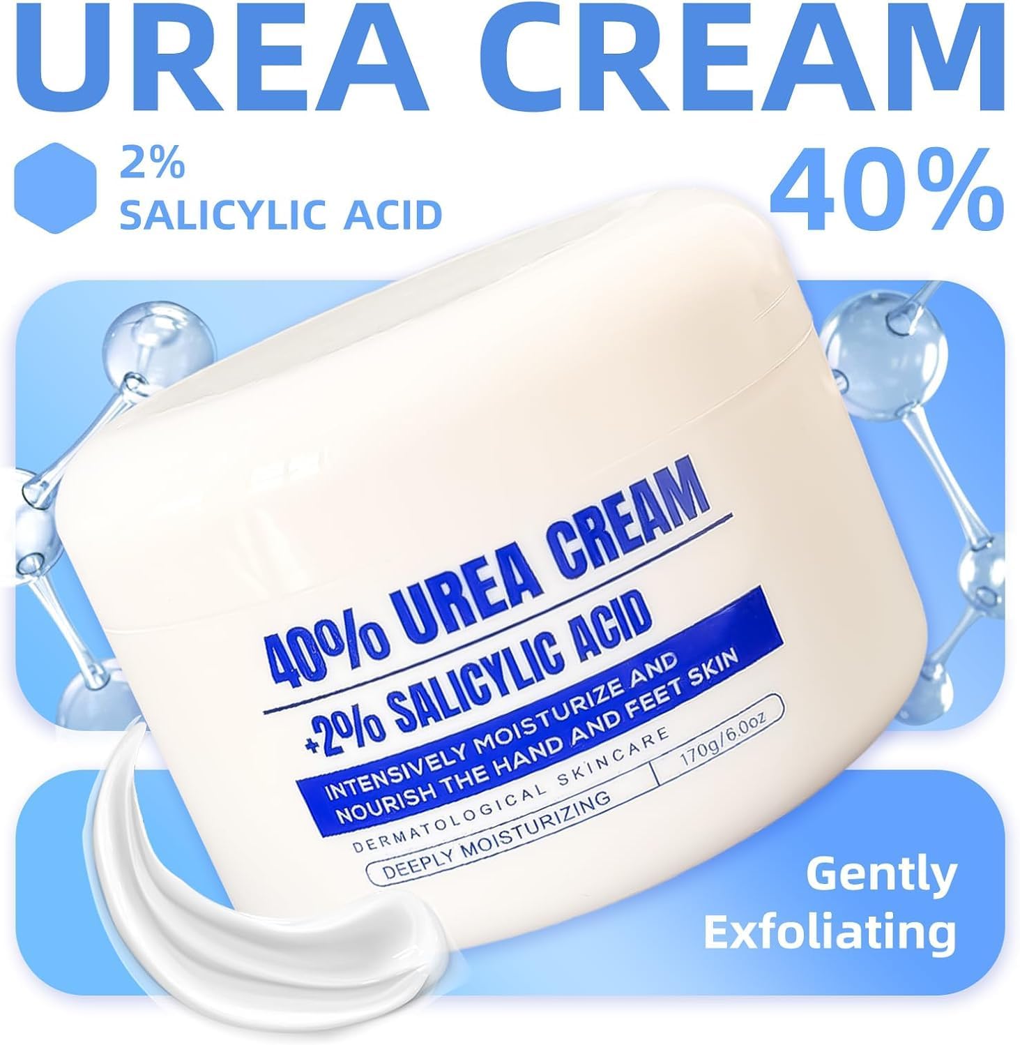 Detalle de QQWIAX 40% Urea Cream, 170 g for Dry, Rough Hands and Feet