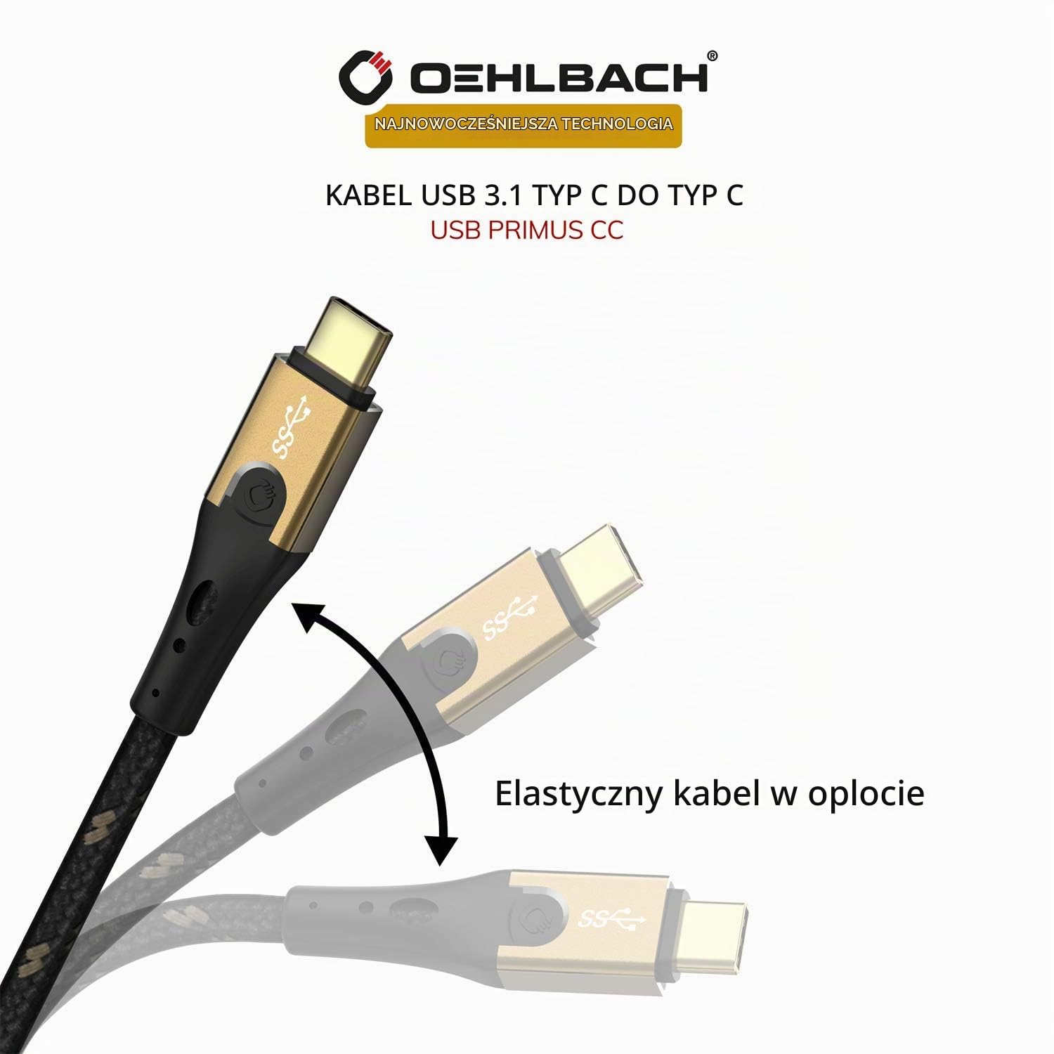 Detalle de Oehlbach Primus USB CC 3.1 – kabel USB-C 1 m, 10 Gb/s, 40 W