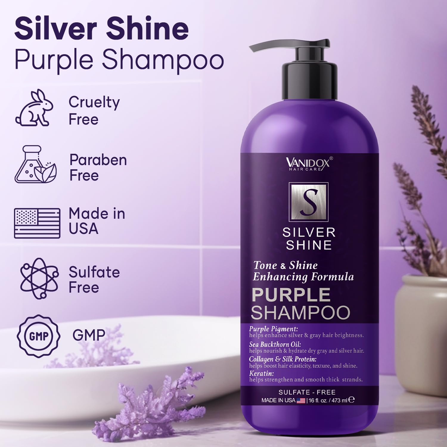 Detalle 2 de VANIDOX Purple Shampoo, 16 fl oz